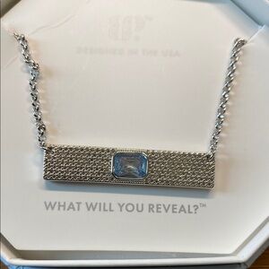 Silver and Blue Necklace with Intricate Design